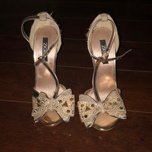 Pink And gold Studded heels